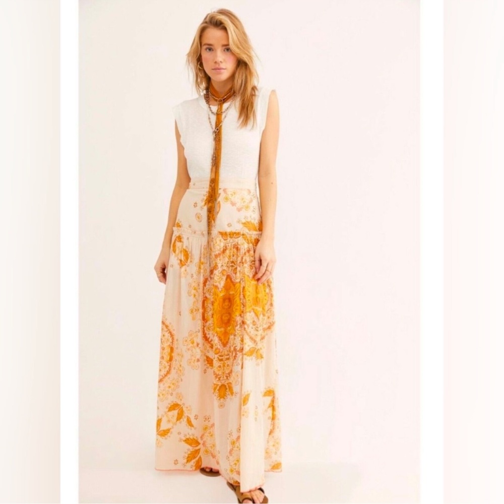 Free People Farrah Drop Waist Maxi Skirt Size 12